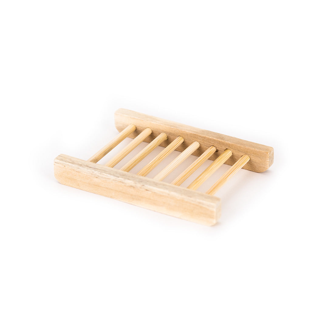 La Jolla Soap Company - Made from sustainable bamboo wood.  This is the perfect resting station for your soap in shower or sink side.  Keeps your soap elevated and dry in-between uses, helping to extend the longevity of your soap bar.