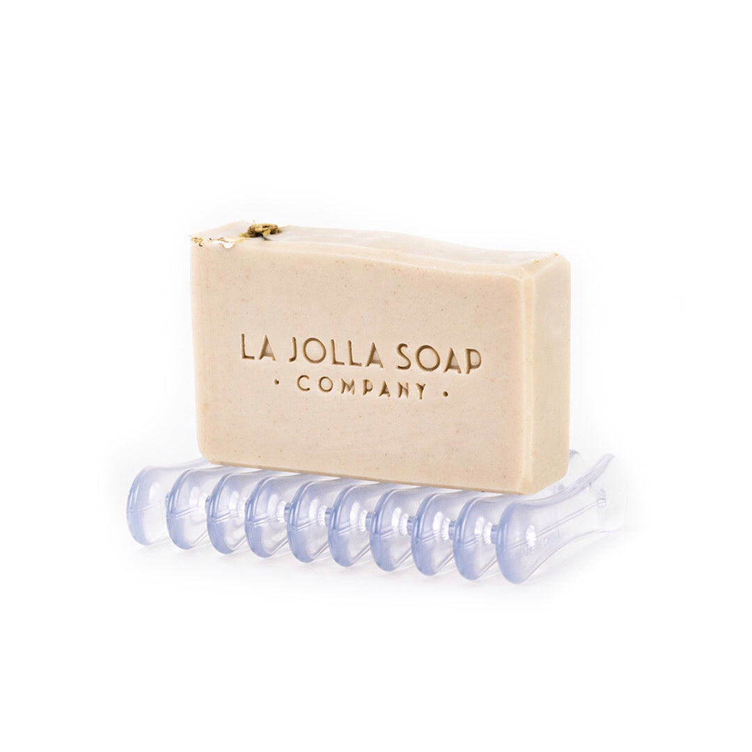 This is a functional design to keep your soap drained and dry, which is one of the most important factors in helping your Artisan Soap last longer. La Jolla Soap Company