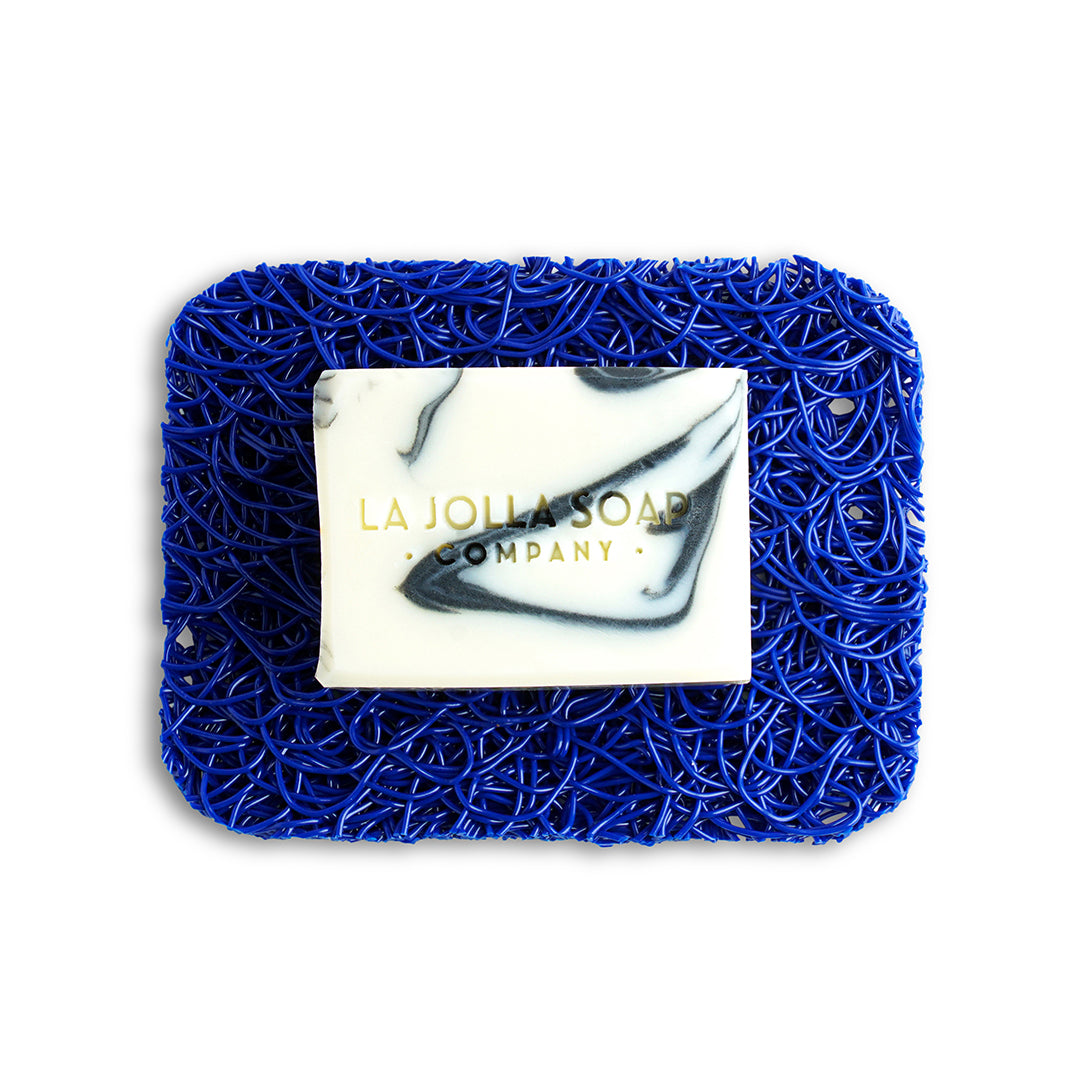 Royal blue colored soap dish. Eco-friendly soap dish. La Jolla Soap Company