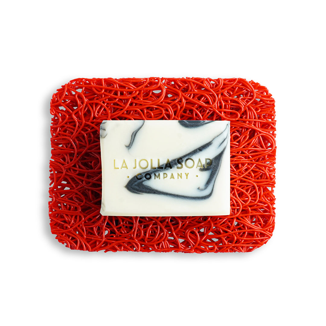 Red Colored Soap Dish. Eco-friendly soap dish. La Jolla Soap Company.
